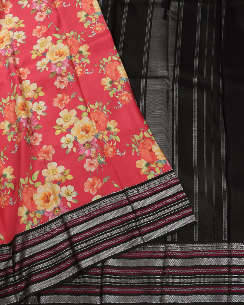 Red Printed Kanjivaram Silk Saree T4128562