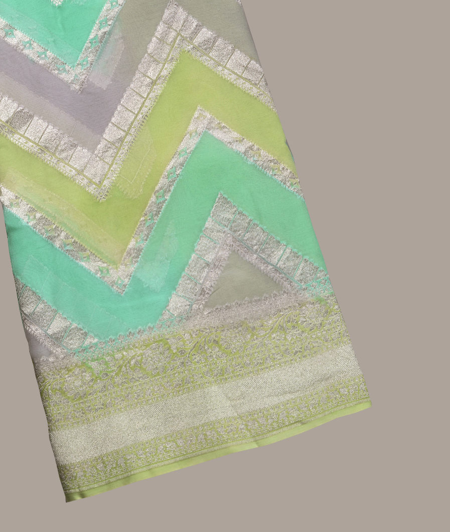 Multicolour Banaras Georgette Silk Saree T376914-image