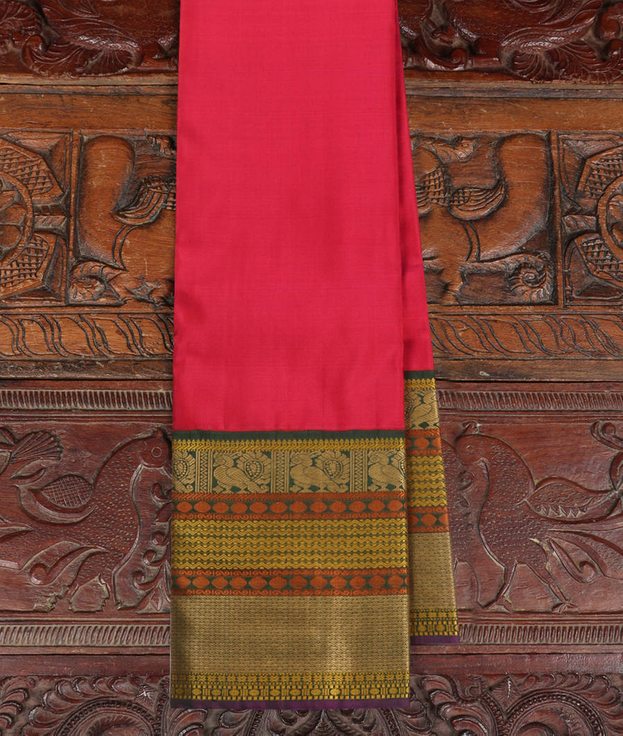 Pinkish Magenta Handwoven Kanjivaram Silk Saree T301852-image