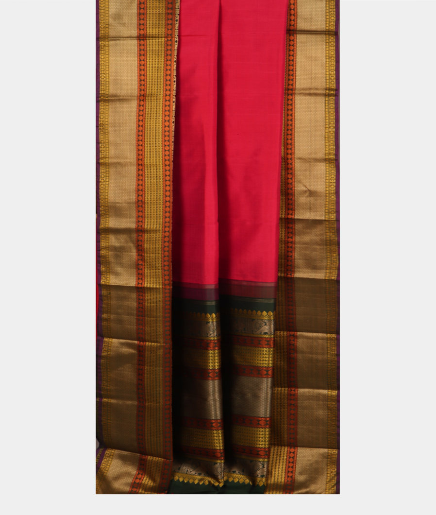 Pinkish Magenta Handwoven Kanjivaram Silk Saree T3018522