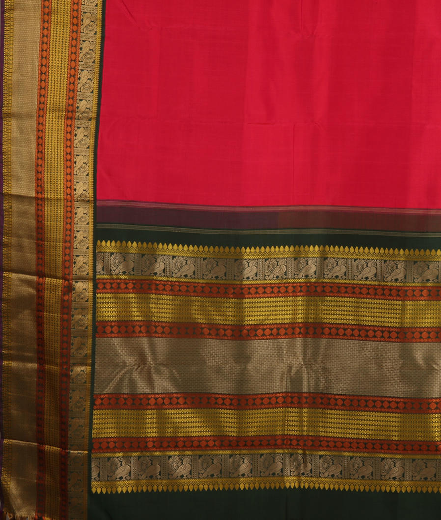 Pinkish Magenta Handwoven Kanjivaram Silk Saree T3018524