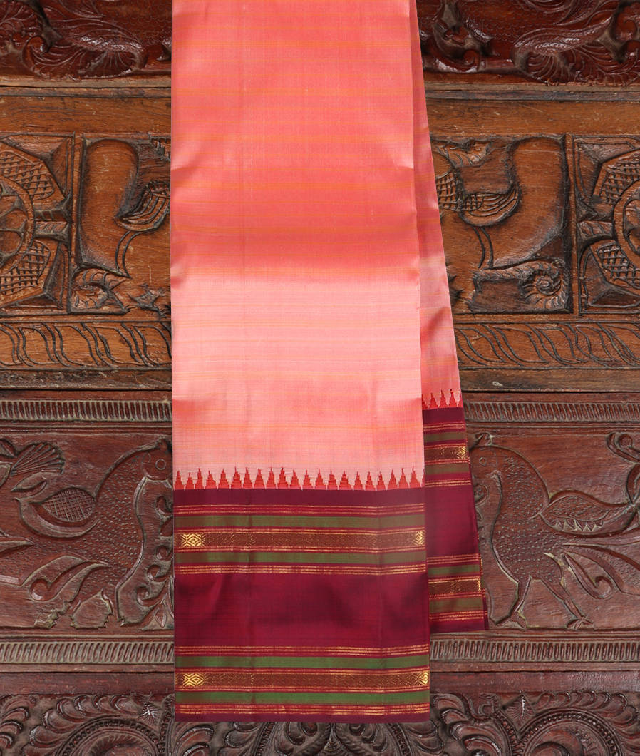 Peach Handwoven Kanjivaram Silk Saree T424218-image