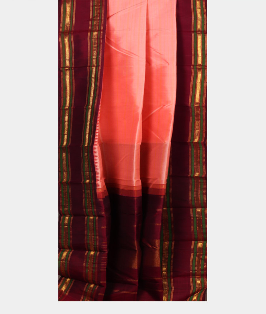 Peach Handwoven Kanjivaram Silk Saree T4242182