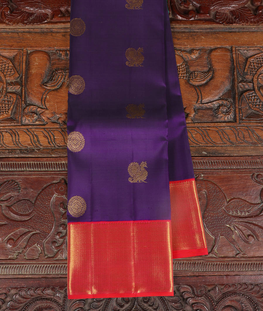 Purple Handwoven Kanjivaram Silk Saree T421913-image