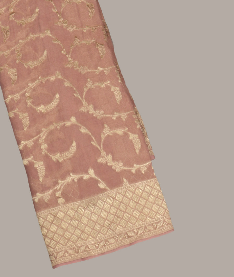 Light Pink Banaras Georgtte Silk Saree T403138-image