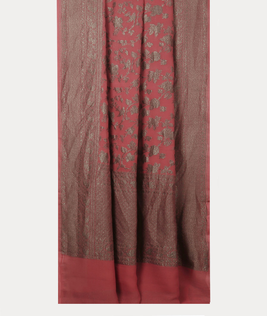 Pink Banaras Georgtte Silk Saree T3768562