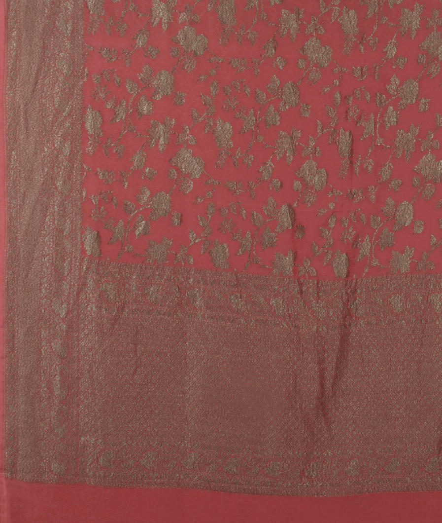 Pink Banaras Georgtte Silk Saree T3768564