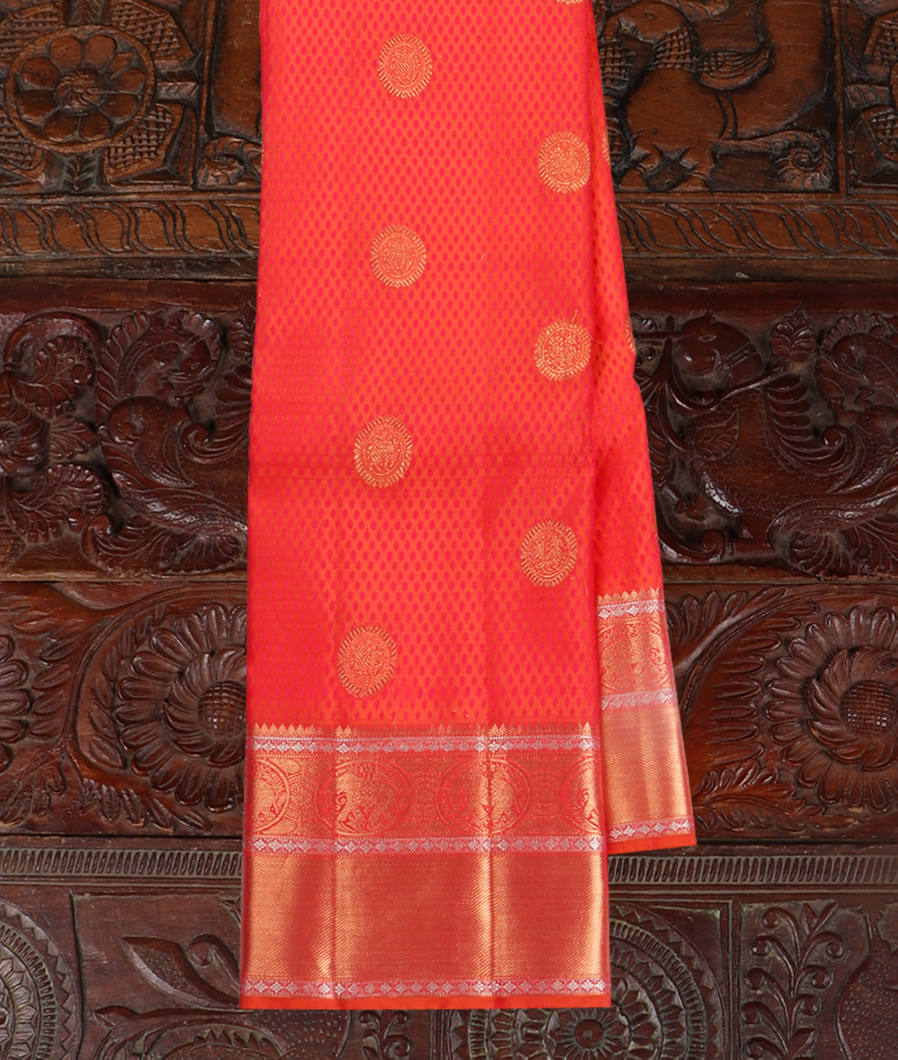 Orange Handwoven Kanjivaram Silk Saree T389772-image