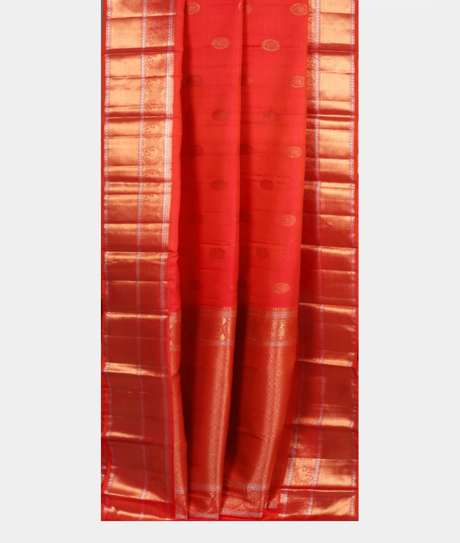 Orange Handwoven Kanjivaram Silk Saree T3897722