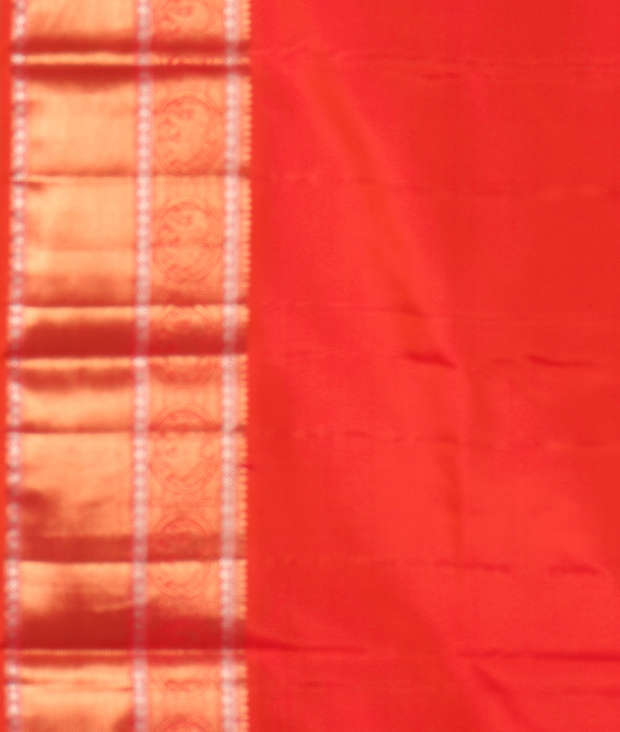 Orange Handwoven Kanjivaram Silk Saree T3897723