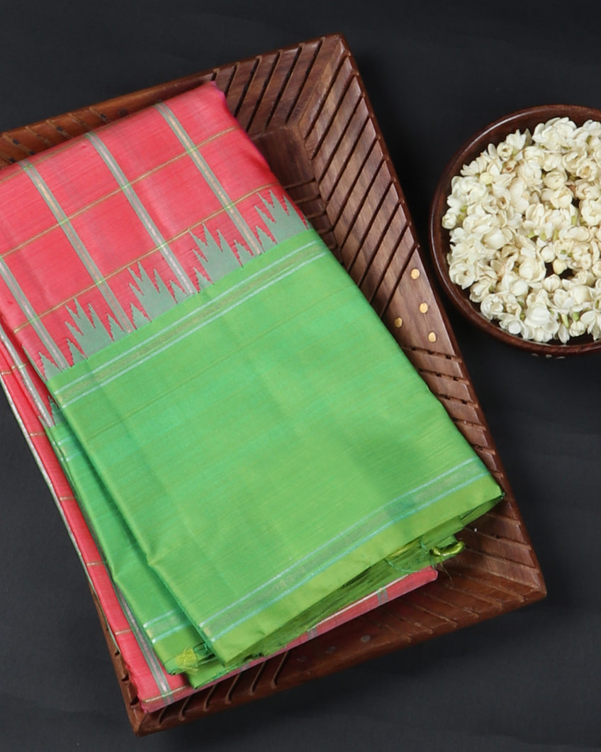 Pink Handwoven Kanjivaram Silk Saree T418661-image