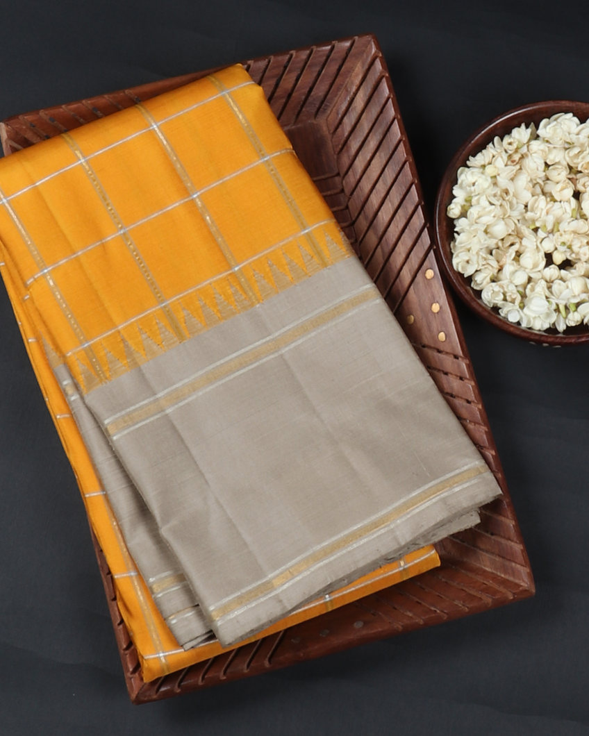 Yellow Handwoven Kanjivaram Silk Saree T422795-image