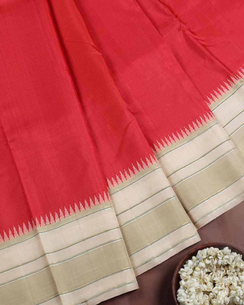 Pink and Orange Handwoven Kanjivaram Silk Saree T3866702