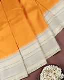 Yellow and Beige Handwoven Kanjivaram Silk Saree T4186672