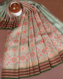 Green Vidarbha Tussar Saree T4243482