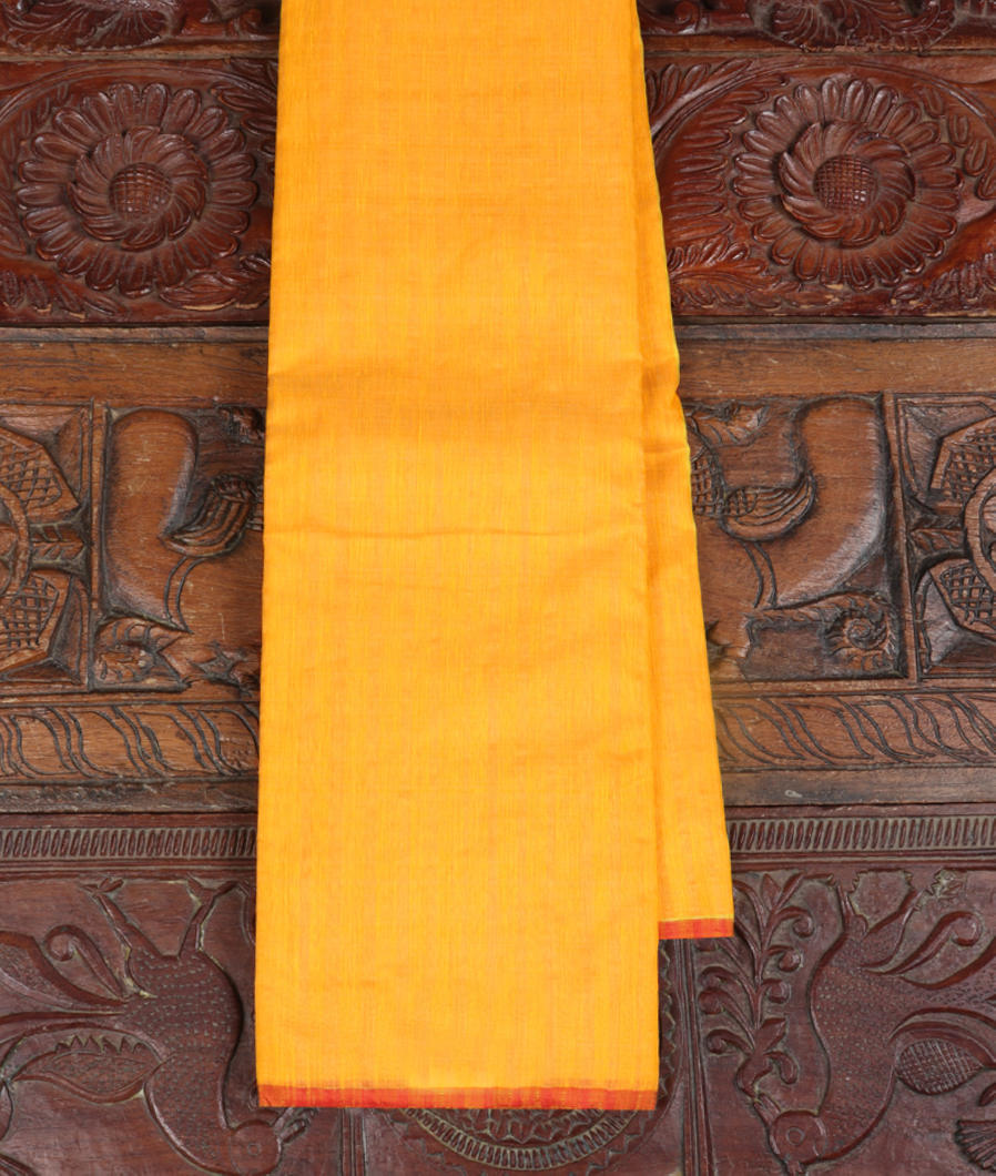 Yellow Handwoven Linen Kanjivaram Silk Saree T149637-image