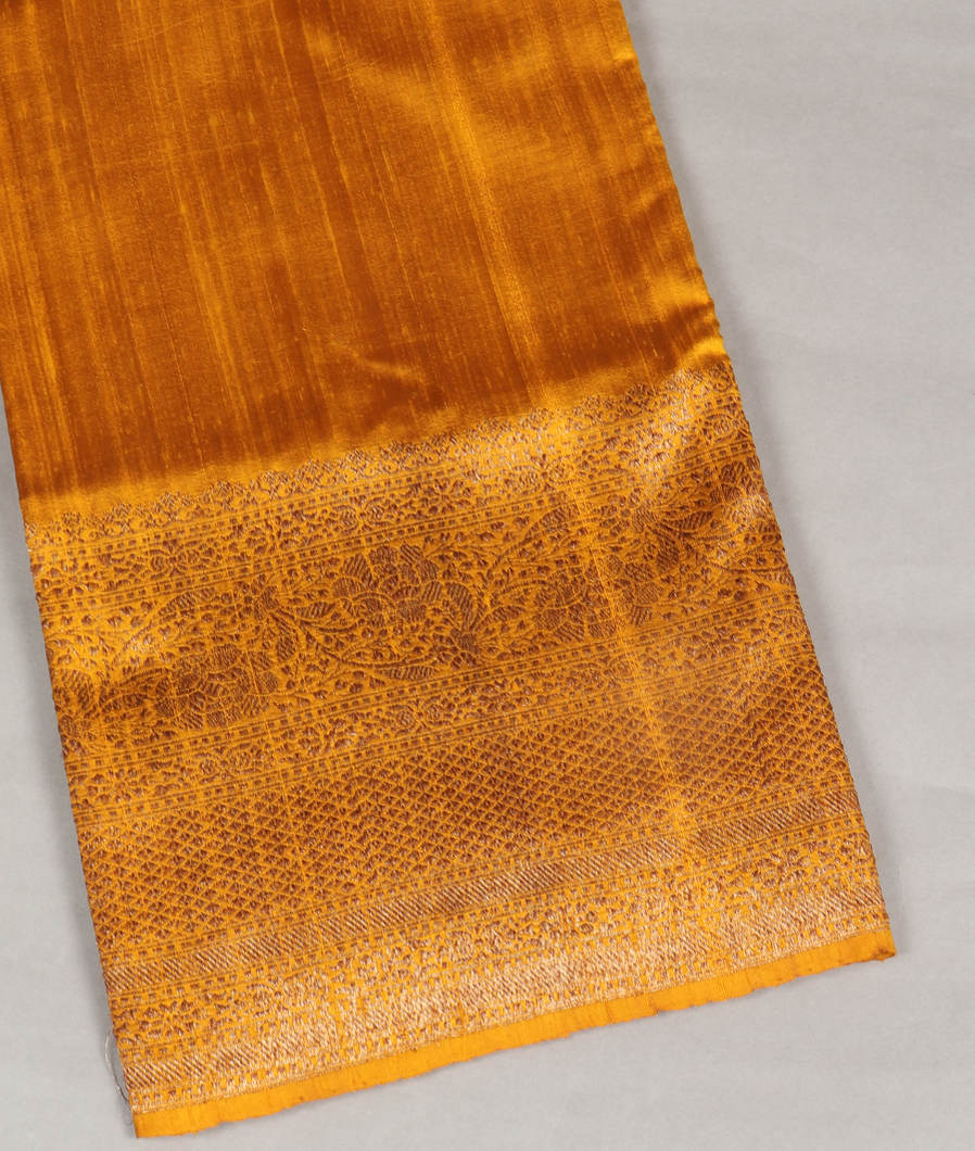 Yellow Banaras Tussar Saree T425270-image
