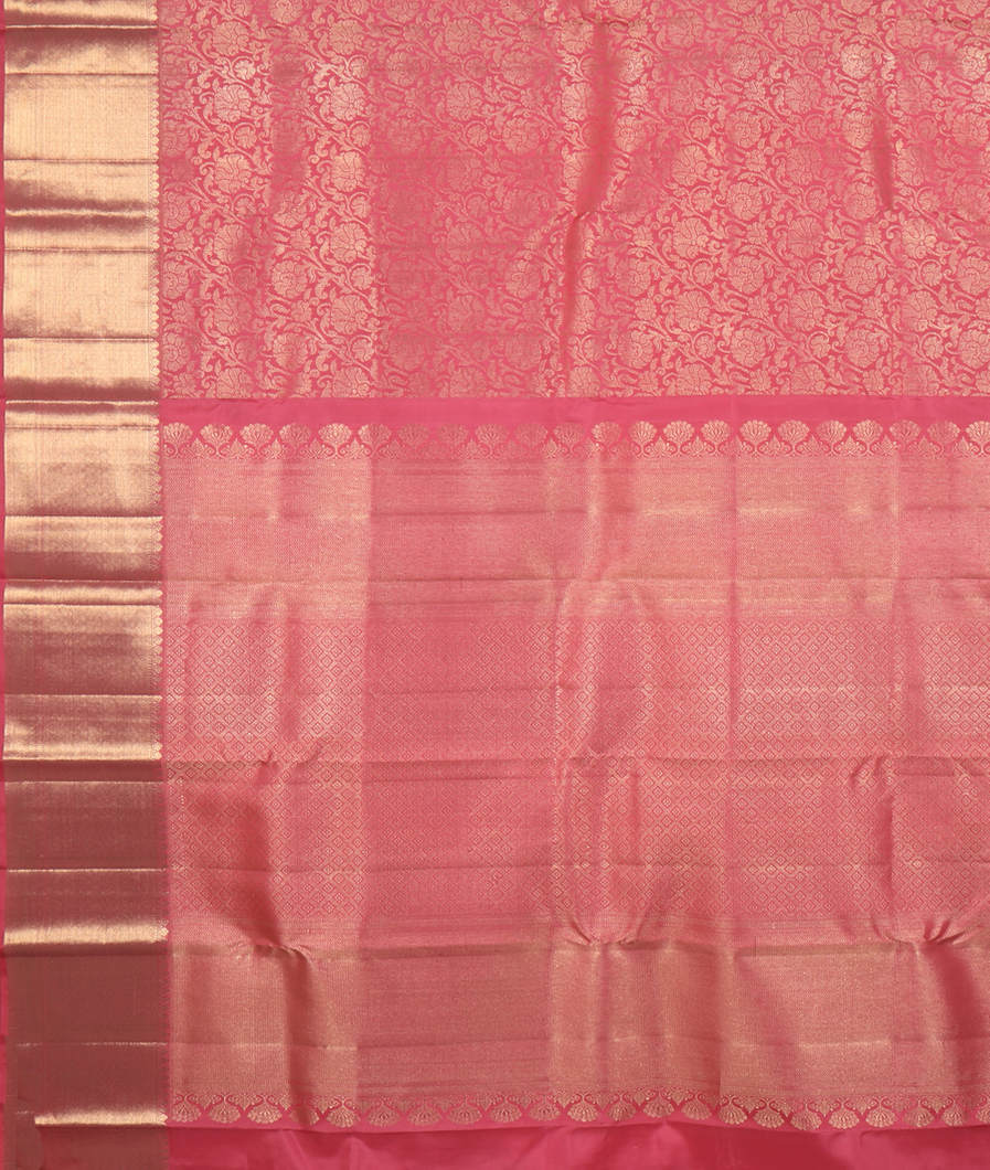 Pink Handwoven Kanjivaram Silk Saree T4135874