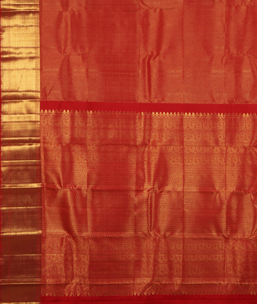 Red Handwoven Kanjivaram Silk Saree T4208294