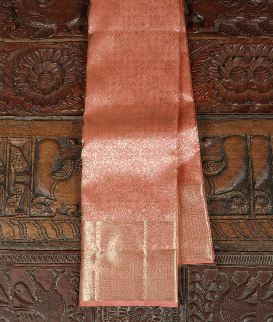 Peach Handwoven Kanjivaram Silk Saree T418122-image