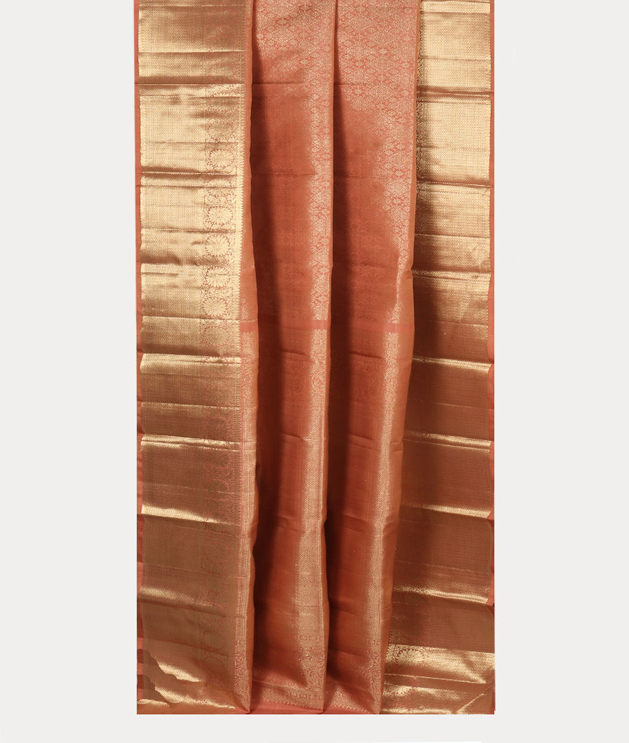 Peach Handwoven Kanjivaram Silk Saree T4181222