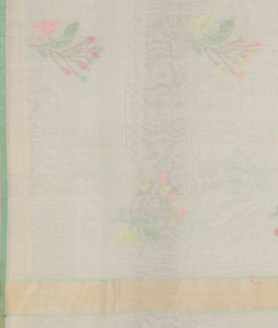 White Banaras Cotton Saree LJ109943