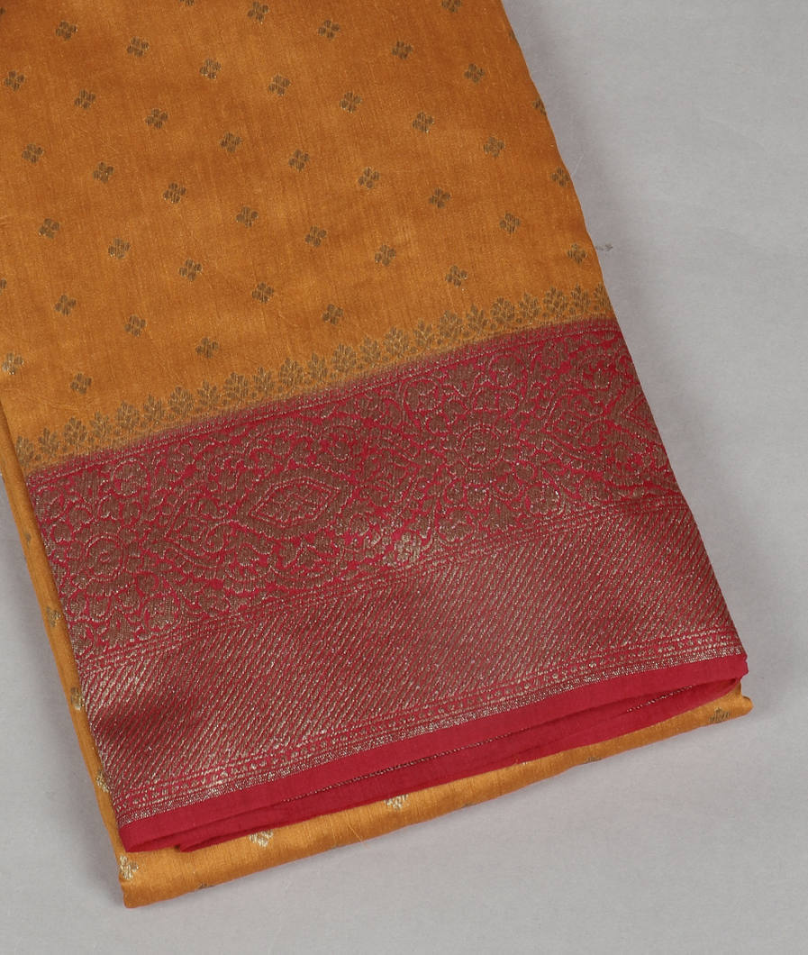 Yellow Banaras Tussar Saree T424645-image