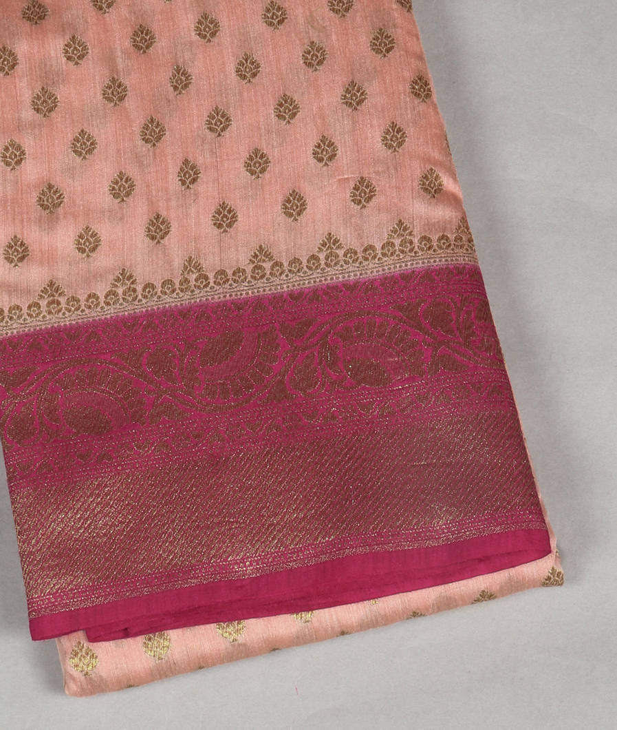 Pink Banaras Tussar Saree T424648-image