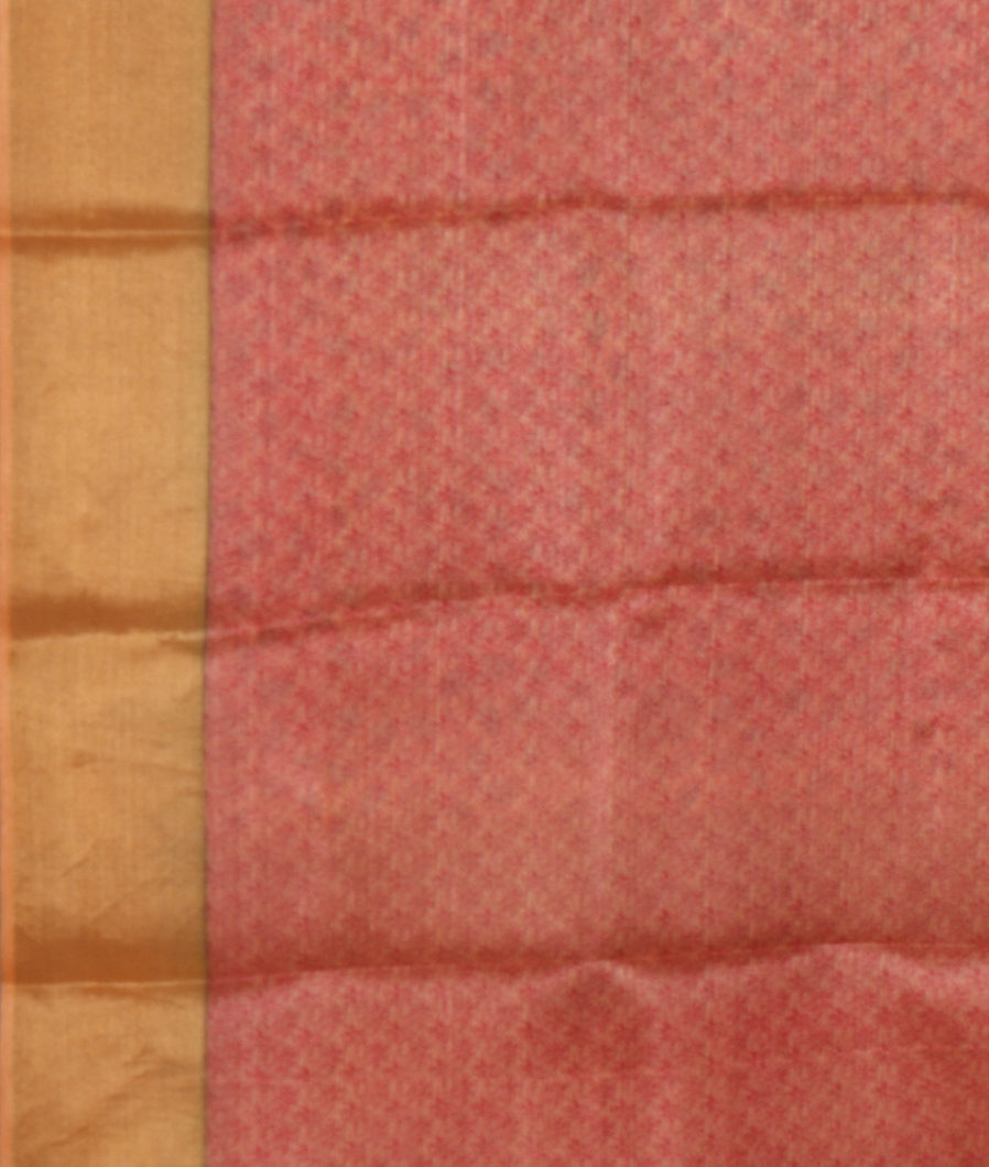 Peach Tussar Printed Saree T4063053