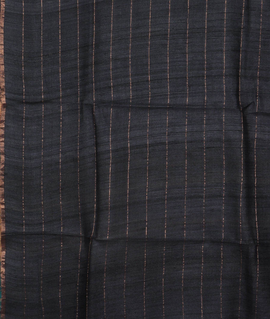 Blue Tussar Printed Saree T3957073