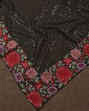 Black Georgette Silk Embroidery Saree T4161641