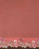 Peach Georgette Silk Embroidery Saree T4161583