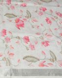 White Linen Printed Saree T4270603