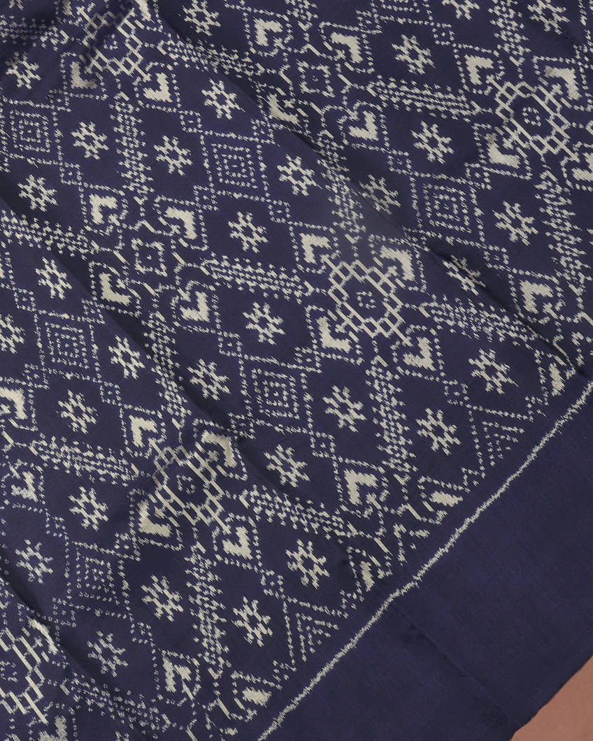 Blue Ikat Silk Saree T4256794