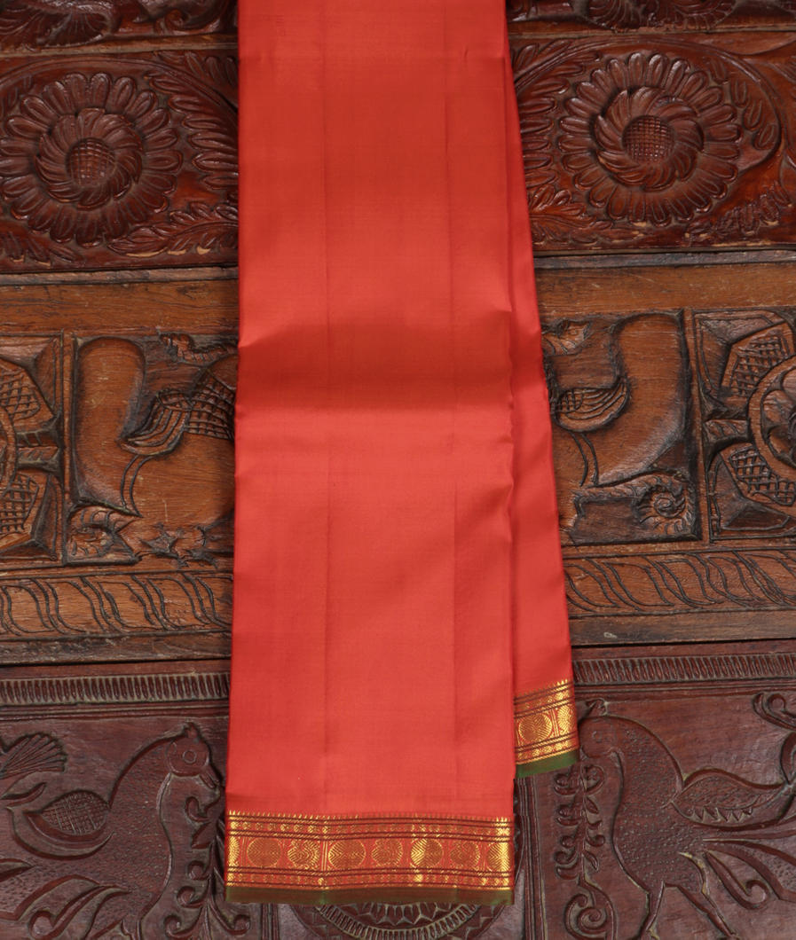 Orangish Pink Soft Silk Saree T393319-image