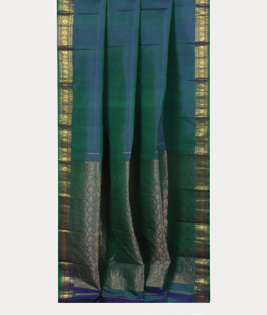 Peacock Blue Soft Silk Saree T3933172