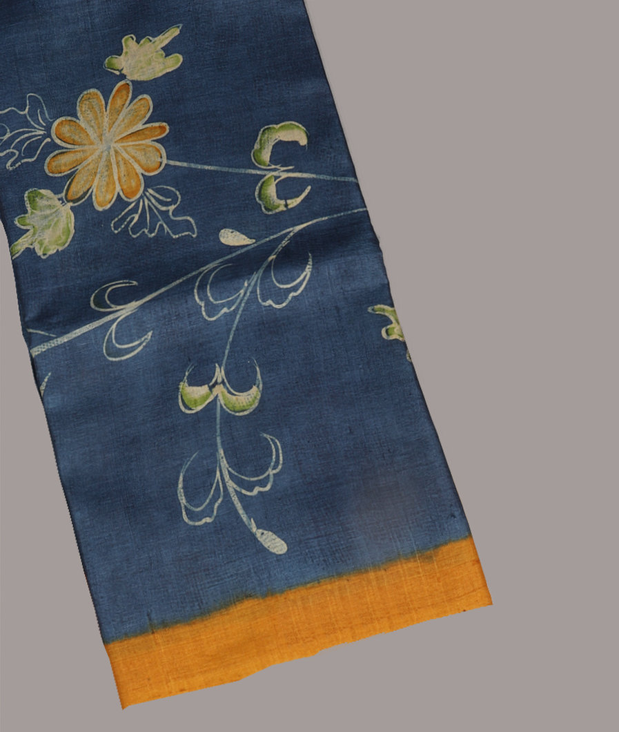 Blue Tussar Printed Saree T417400-image