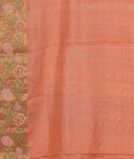 Peach Tussar Embroidery Saree T3823713