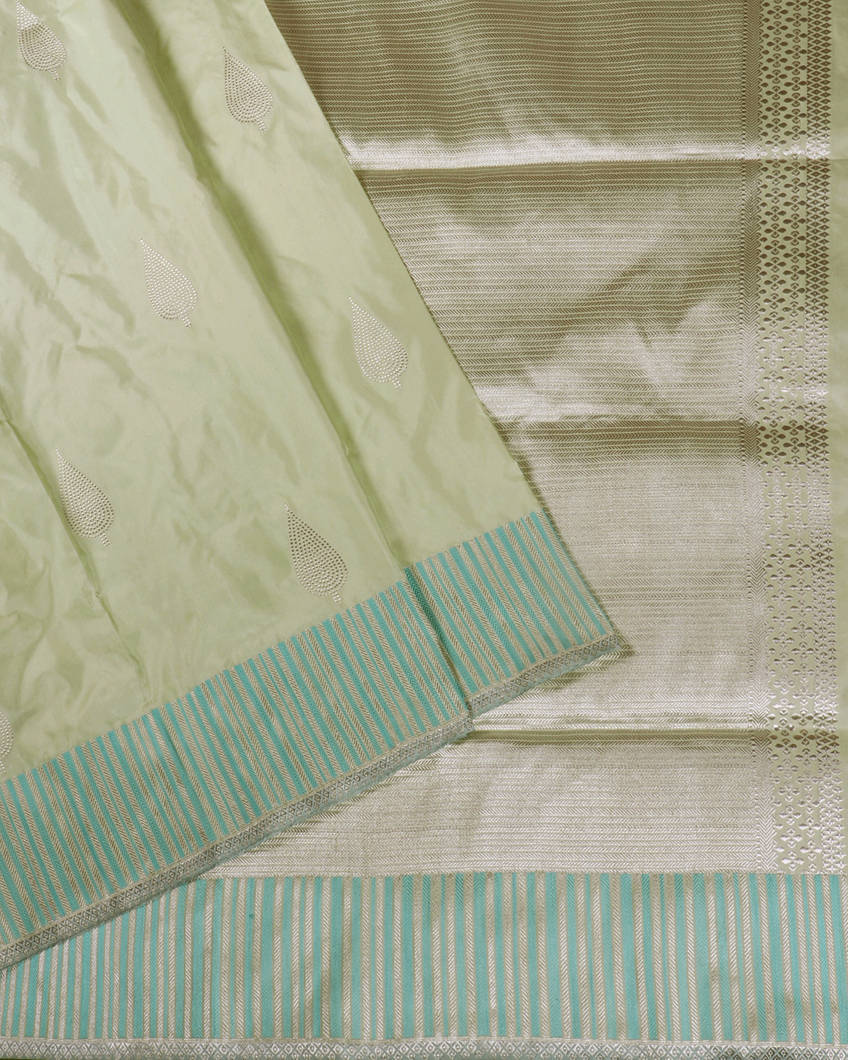 Sea Green Banaras Silk Saree T4273442