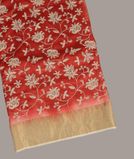 Red Tussar Embroidery Saree T3776191