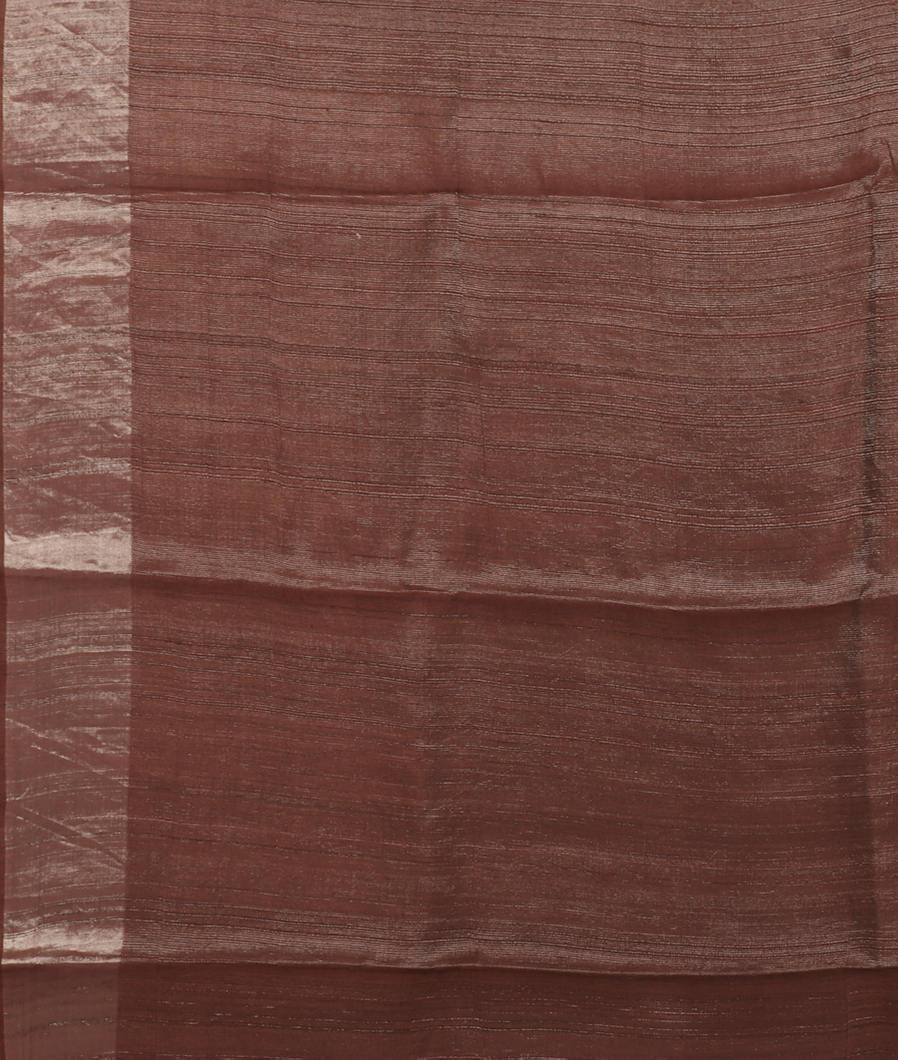 Brown Tissue Tussar Printed Saree T3717213