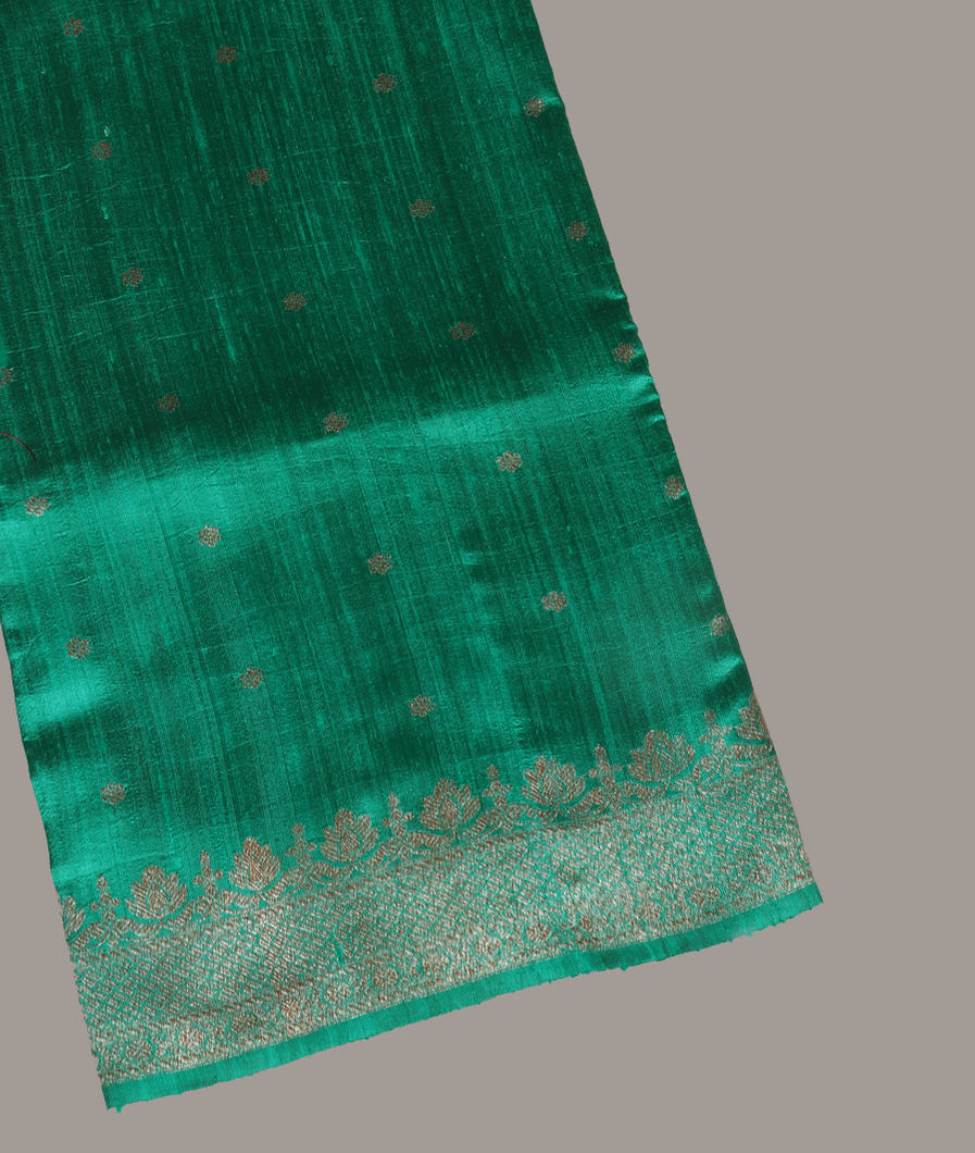 Green Banaras Tussar Saree T425276-image