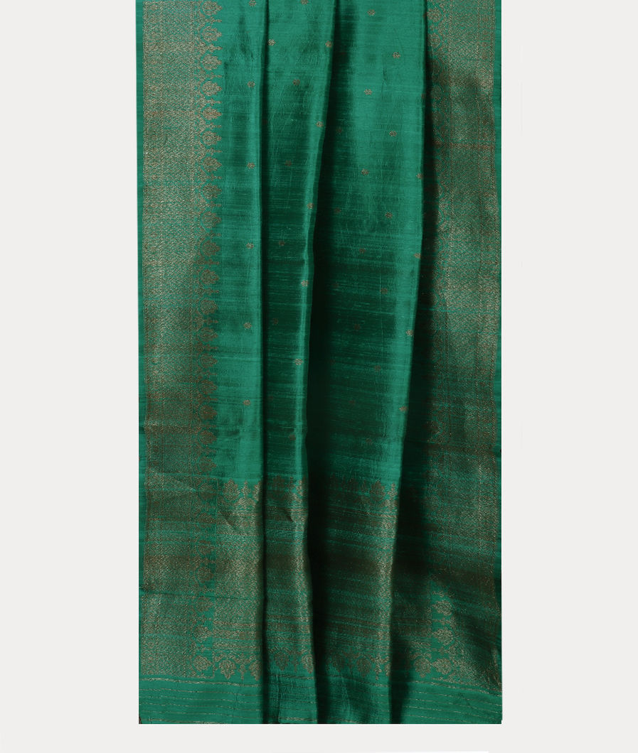 Green Banaras Tussar Saree T4252762