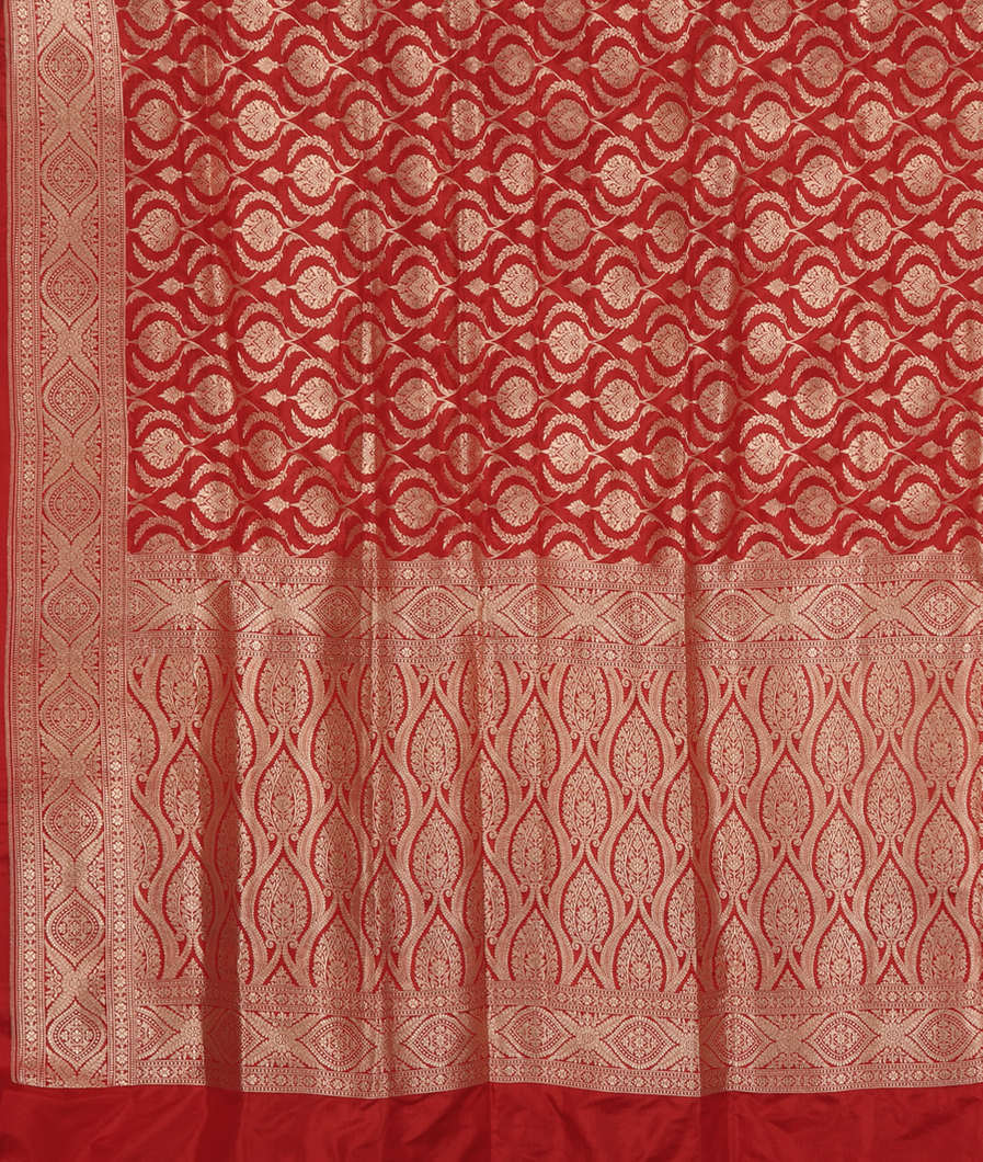 Red Banaras Silk Saree T4252104