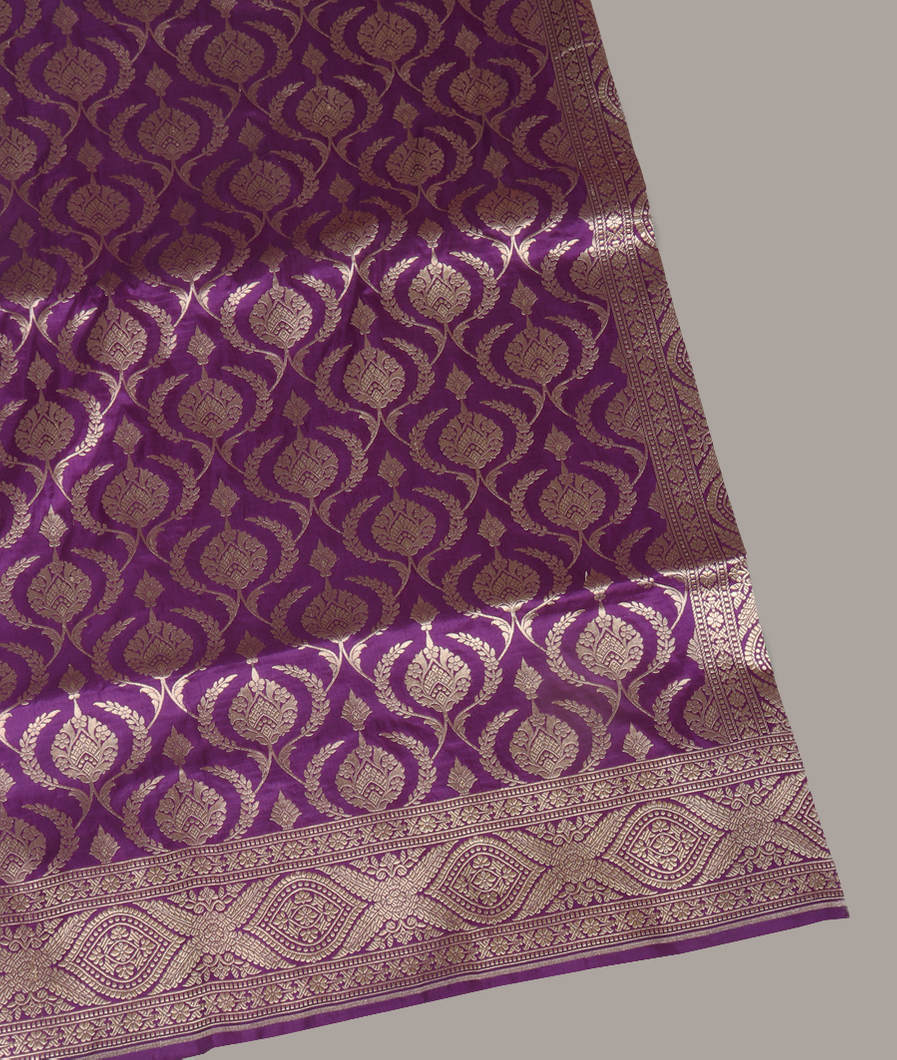 Purple Banaras Silk Saree T425209-image