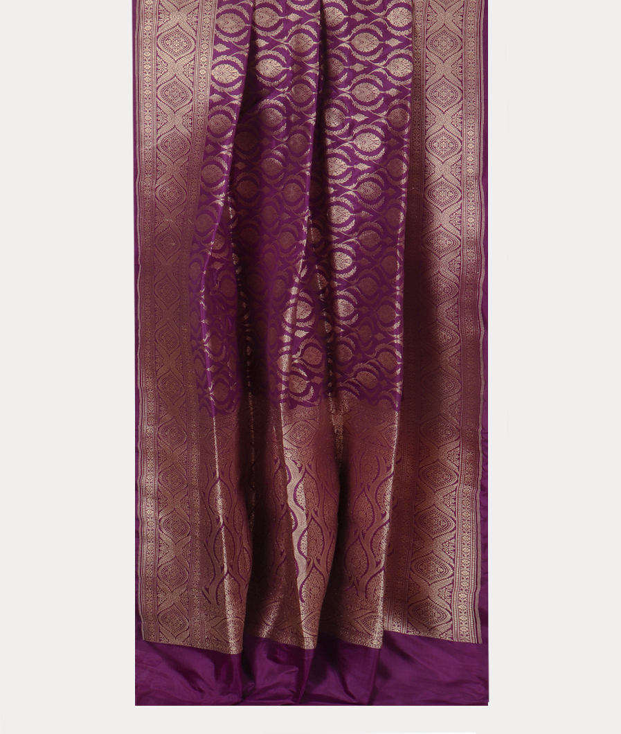 Purple Banaras Silk Saree T4252092