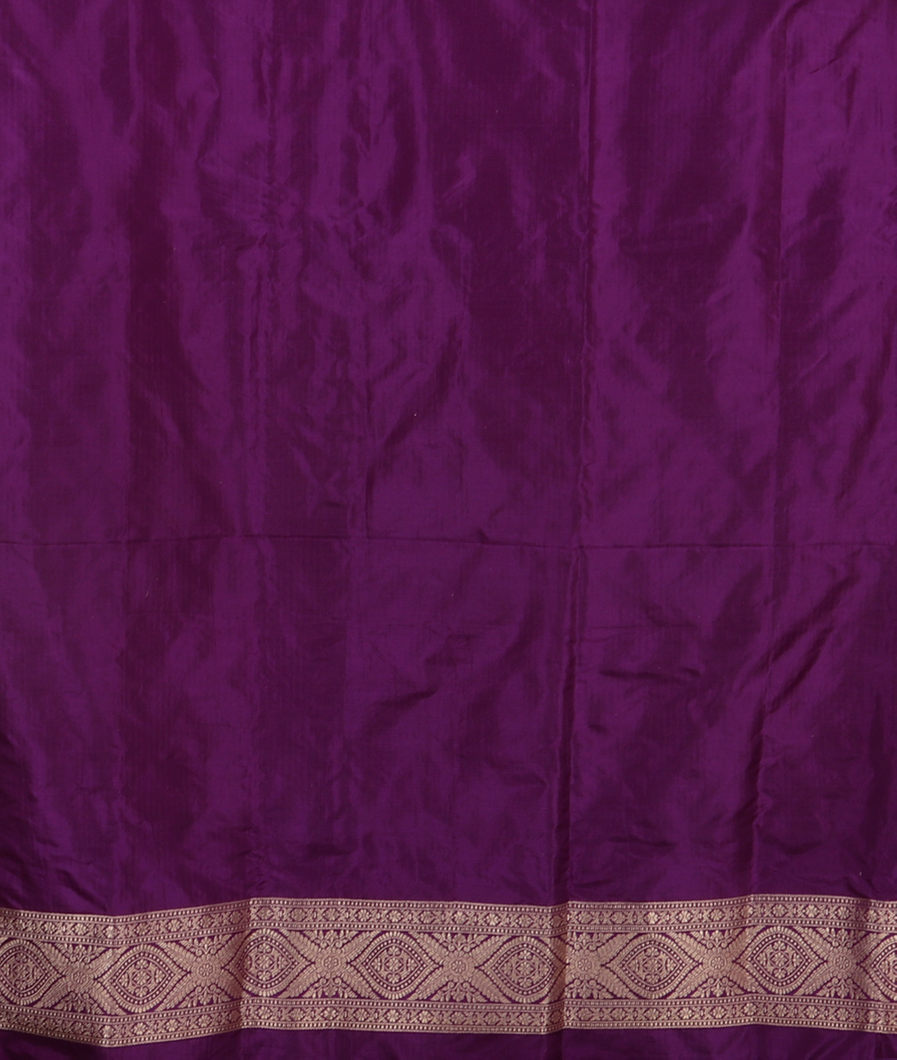Purple Banaras Silk Saree T4252093