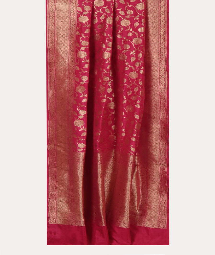 Magenta Banaras Silk Saree T4252262