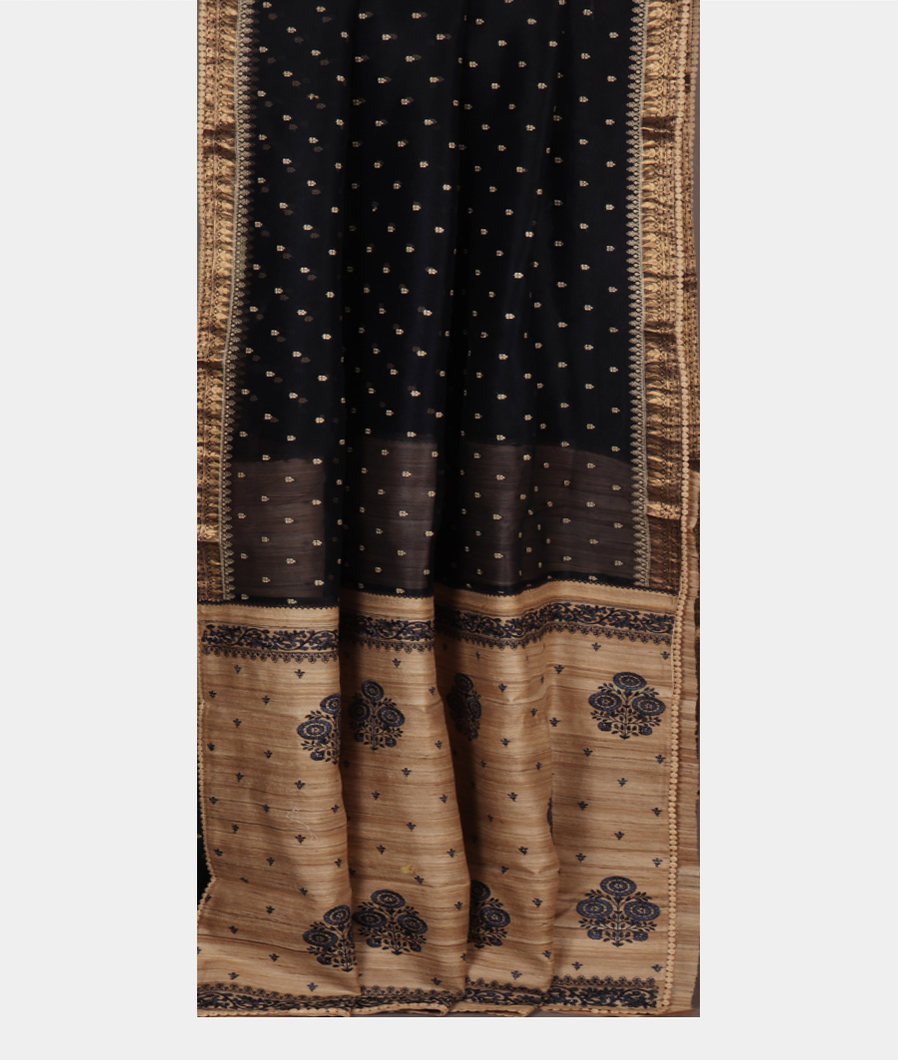 Black Kora Organza Embroidery Saree T4145352