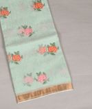 Green Kora Tissue Organza Embroidery Saree T3513591